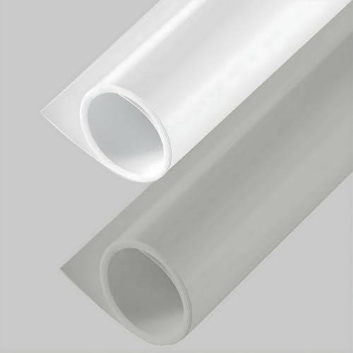 Image of SMILEDRIVE Photography Background Sheets, 60 x 120 cm, Grey & White | Waterproof, Wrinklefree, PVC Material