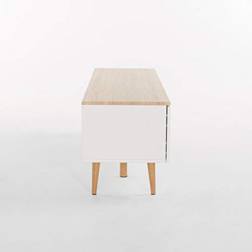 Christopher Knight Home Rowan Wood Tv Stand, White Matte / Oak Finish #TOP3