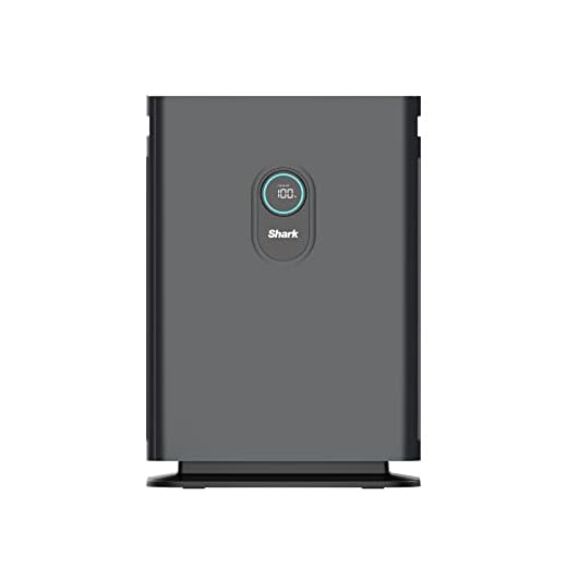 Shark HE402AMZ Air Purifier 4 True HEPA with Microban Protection Cleans up to 1000 Sq. Ft., Captures 99.98% of particles, allergens, smoke, odors to 0.1–0.2 microns, Advanced Odor Lock, 4 Fan, Grey