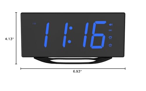 Pplee P-1018I-B-BLUE Super Loud Alarm Clock For Really Heavy Sleeper Adults With Bed Shaker,Plug In Digital Dual Alarm Clock For Deep Sleeper,2Usb Charger Ports,Dimmer,12/24H,Dst,Loudest Simple Clock thumb #9