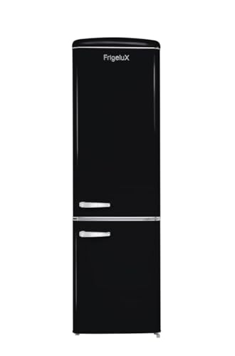 FrigeluX Réfrigérateur Combiné Retro Vintage Noir 244L CB255RNA++