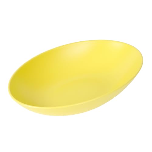 rebirth(リバース) パステルシリーズ カレー皿 25.5×16.5cm パスタ皿 プラスチック 軽い 楕円形 食洗機対応 電子レンジ対応 (イエロー)