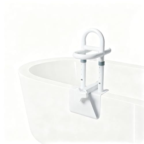 浴槽手すり 風呂 手すり 介護 入浴介助 高齢者 転倒防止 滑り止め 耐荷重136kg ?素鋼 簡単取り付け 工具不要 浴槽厚8-17cm対応 調整可能 すべり止めマット付き 浴室 安全 バスルーム ハンドル (?素鋼)