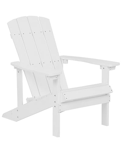 Beliani Silla de jardín Blanca de Madera