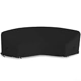 Gartensofa Abdeckung Wasserdicht 420D Oxford für Ecksofa Curved – & Winddicht Schutzhülle Gartenmöbel Winterfest 228x116x86cm(190 * 38 * 36 inches)