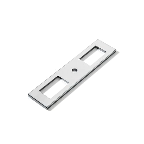 khtumeware 4 Inch Polished Chrome 5-Pack Knob Cabinet pulls Back Panel Solid Cabinet and Drawer Backplate for Kitchen, Bathroom, and Furniture Pull Handles