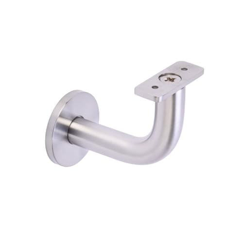 Satin Stainless Steel Handrail Brackets 90mm DDA Approved Heavy Duty Stairway Balcony