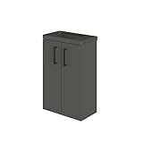 Baikal Mueble de Baño Unicolor. Conjunto de Baño de 2 Puertas con Tirador. Suspendido en Pared, Incluye Lavabo cerámico. Lavamanos de Fondo 20cm. Mueble MONTADO. Lavamanos sin Espejo 40 cm Azier