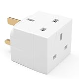 2 Way 3 Pin UK Plug Adapter Splitter, 13A Fused Dual Socket Power Extension, Compact UK Plug Adapter for Home, Office, and Kitchen Use. - Image 1