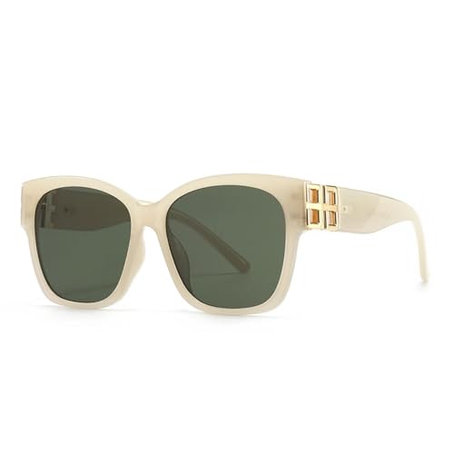 Lunettes de soleil œil de chat vert rock aux lignes géométriques