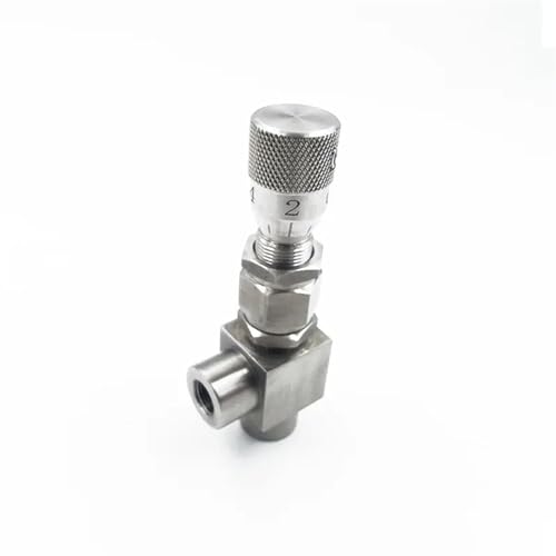 Vanne à pointeau coudée G 1/4 pour micro-dosage en inox 304 SS - 4