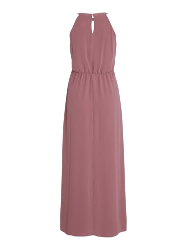 Vila Damen Vimilina Halterneck Maxi Dress-Noos Kleid, Mesa Rose/Detail:Elastic,44 – Ansicht 4