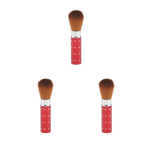 Juego de 3 brochas retráctiles para rubor, polvos, sombras, maquillaje, colorete, contorno
