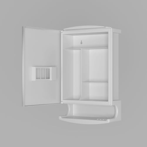 Image of Lucios Stainless Steel Bathroom Cabinet with Mirror, Wall Mounted Medicine Cabinet for Bathroom Storage, Rustproof & Waterproof Design, Adjustable Shelves (Plastic, 12 * 21 Inch)