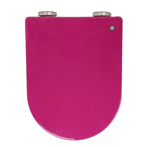 Giural Violet,Lunette WC en Forme de D, Abattant WC avec Frein de Chute, Siège de Toilette avec Dégagement Rapide, Charnière Réglable 360°, Facile à...