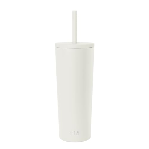 Image of Simple Modern Classic Tumbler with Straw Lid | Insulated Iced Coffee Cup Reusable Stainless Steel Water Bottle Travel Mug | Gifts for Women Men Her Him | 24oz | Cream
