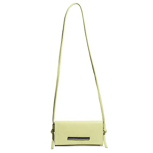 Bolsa Pequena Transversal Em Couro Verde Limão