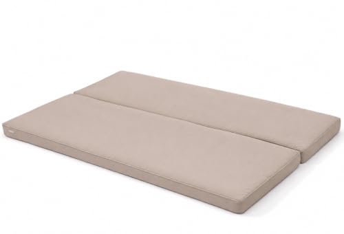 Nesturialia Outdoor Rattan Daybed Water-Resistant Cushion Replacement 2-Pack 59 x 23.5 x 2 Supportive Foam Pads for Patio Wicker Sunbed Porch Garden Poolside Balcony (Light Gray)