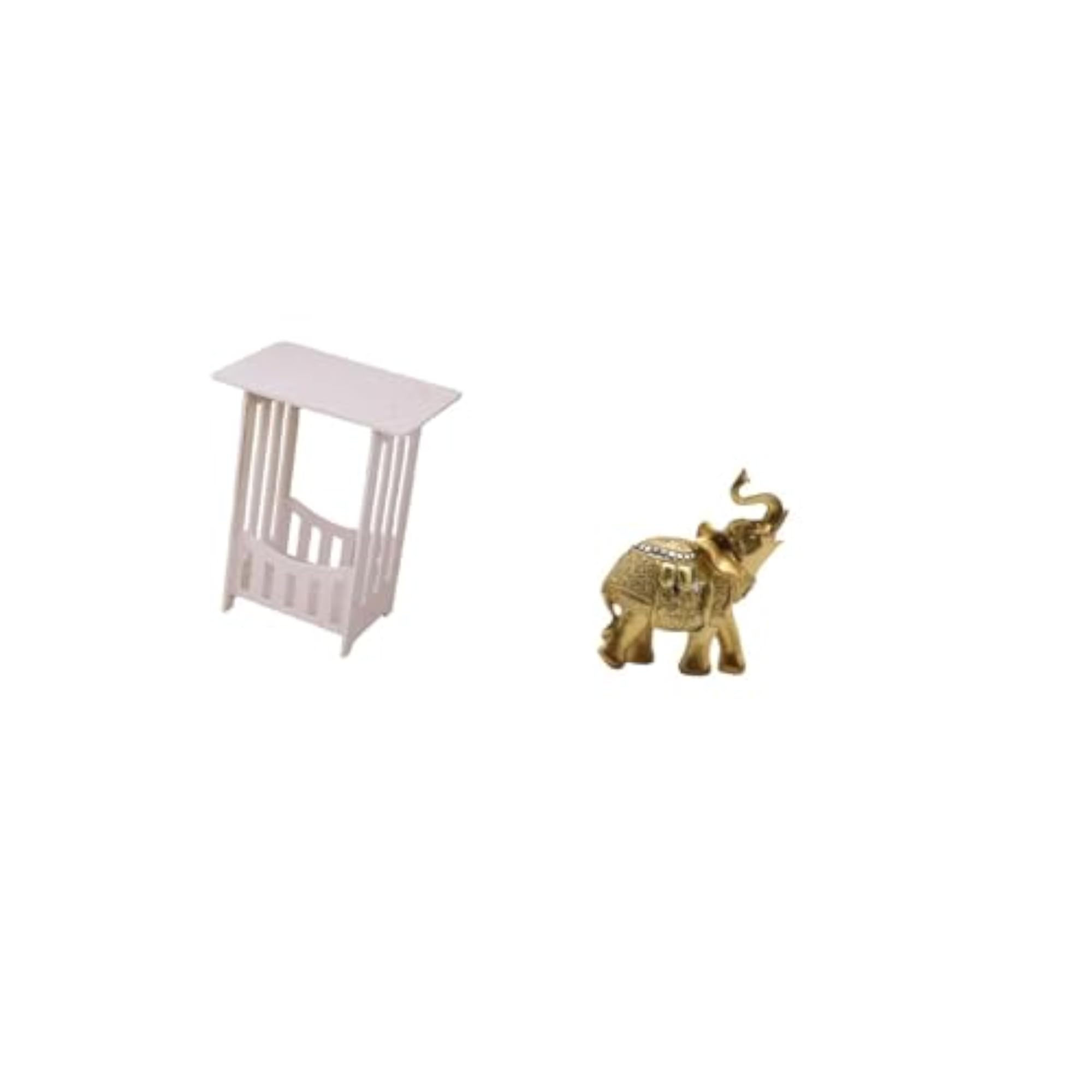 Practical Bedside Table with Elephant Statue Decorative Figurine