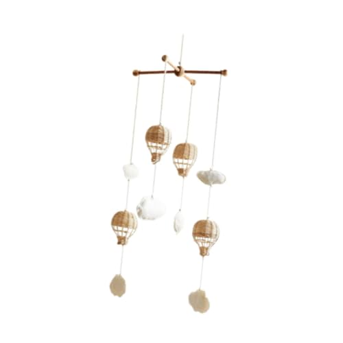 DYNWAVE Baby Mobile for Crib,Rattan Hot Air Balloon Pendant,Cloud Ornament Decoration for Babies, Home Children's Room,Girls Boys