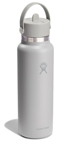Image of Hydro Flask Water Bottle - Insulated Stainless Steel - Wide Mouth Flex Straw Lid, Non Spill, Leakproof and Refillable in 40 Oz Tonal Birch
