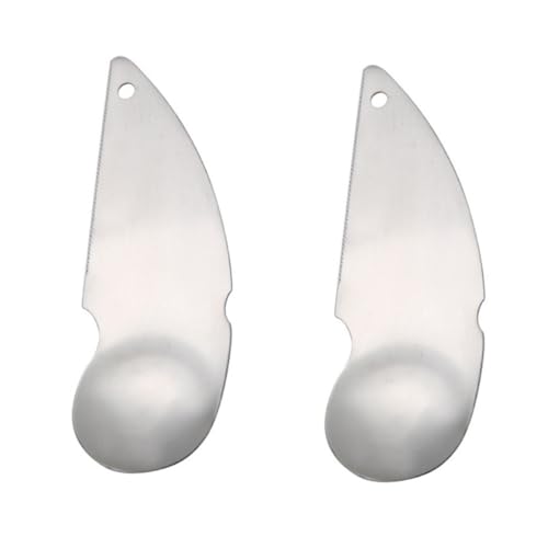 Ciieeo 2pezzi Cucchiaio in Acciaio per Pelare Kiwi Utensili per Scavare di Frutta Palette per Scavare Frutta da Cucina