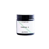 L-COMPLEX Omega-3 (DHA & EPA) mit Lachs-Fischöl Längerkettige Fettsäuren mit hoher Bioverfügbarkeit, 90 vegane Kapseln für 3 Monate Made in Germany