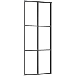 vidaXL Puerta Corredera Entrada Corrediza Deslizante Hogar Cuarto de Baño Sala de Estar Salón Habitación ESG Vidrio y Aluminio 76x205 cm Negro