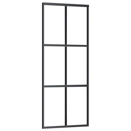 Miniatura 3 de Emmtore Puerta Corredera Con Herrajes Esg Vidrio Y Aluminio 76x205 Cm 3x2 Rejillas