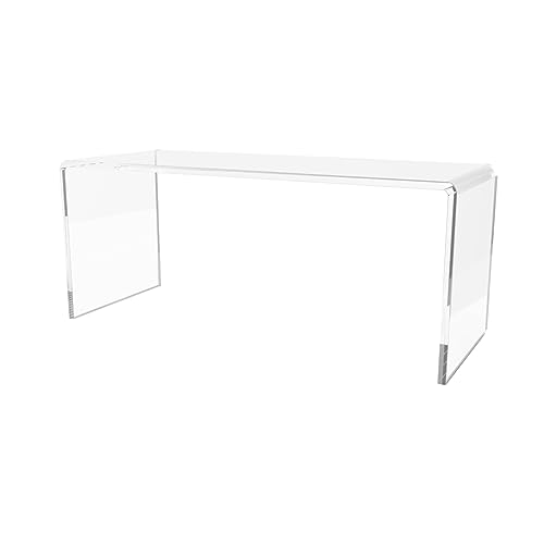 Marketing Holders Clear Acrylic Riser Display Stand 10 Inch Wide x 4 Inch Deep Merchandise Retail Showcase One Piece Stand Clear Plexiglass Counter or Tabletop Decor Platform