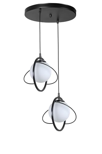 Lustre noir et blanc réglable pour suspension de plafond de salon design E27