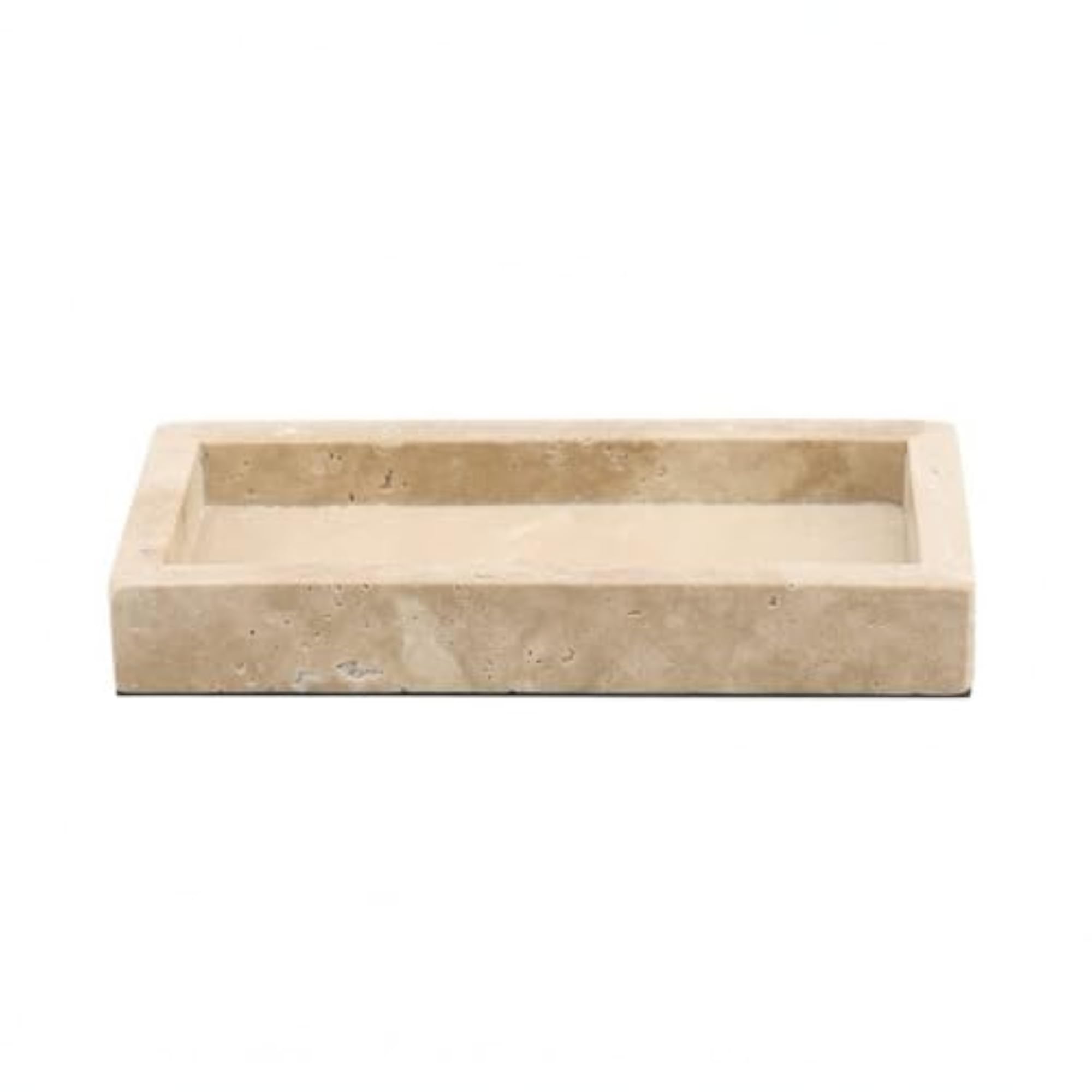 Beige Travertine Tray, Natural Stone Rectangular Tray for Coffee Table