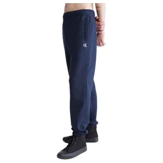 Calvin Klein Men's Monogram Logo Fleece Joggers, Dark Sapphire, Medium