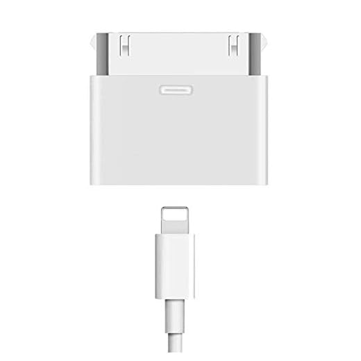30-Pin to Lightning Adapter, Apple MFi Certified 30-Pin Male to 8-Pin Female Adapter Charging Sync Converter for 30 Pin Docking Stations and More Compatible with iPhone 4/4s/iPad/iPod Touch (No Audio)