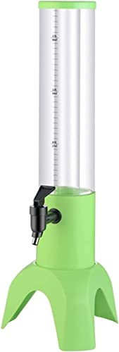 Beverage Dispenser, Beer Dispenser, 1.5L Transparent Beverage Tower Dispenser, With Colored Lights And Detachable Ice Tube(Green)