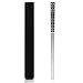 Palillos de acero inoxidable Reutilizables Palillos de metal chapados en titanio con caja portátil Apto para lavavajillas de estilo japonés premium (Negro 1par)
