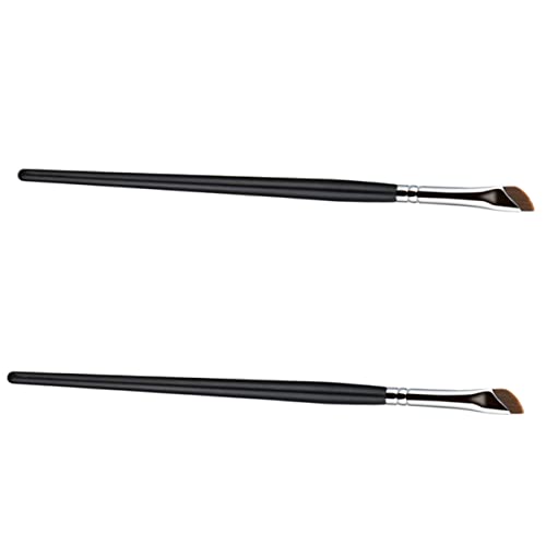 FOMIYES 2 Piezas cepillo de cejas pincel delineador de ojos en ángulo Gel frente pinceles maquillaje pinceis maquilhagem pincel corrector brocha plana para corrector fibra artificial