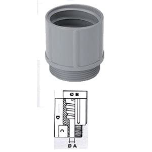 Manchon fileté PVC M25 raccord de jonction gris pour gaine de protection