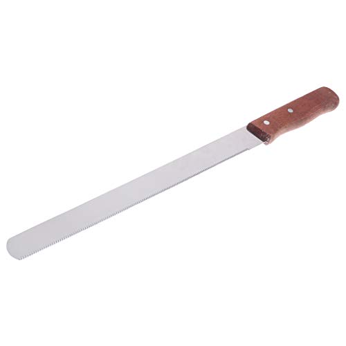 Chef de cocina en acero inoxidable Pan Pastel Cuchillo para cortar Herramienta de cocinar en dientes de sierra multi-taille con mango de madera, 03