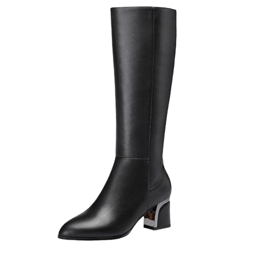 Bottes élégantes pour femme mollet moyen chaussure chaude et tendance hiver