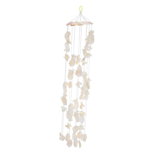 Carillon à vent en coquillage pour décoration de fenêtre ou de porte et ornement plage naturelle