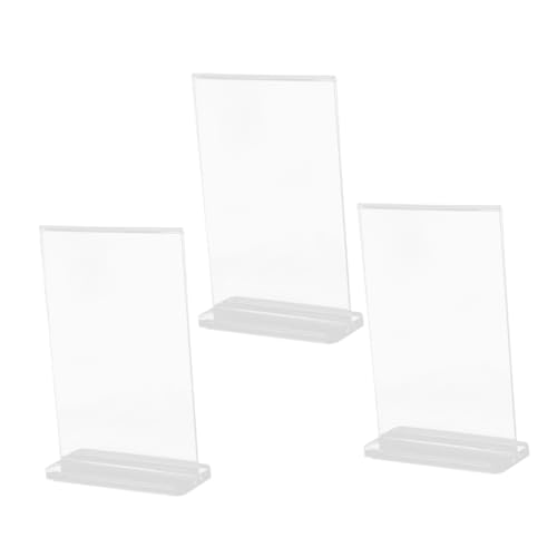 Housoutil Lot de 3 Présentoirs de Menu A6 9x12,8 Cm en Plastique Transparent Double Face T, Support D'affichage Qr Intégré pour Restaurant, Bureau et Commerce de Détail