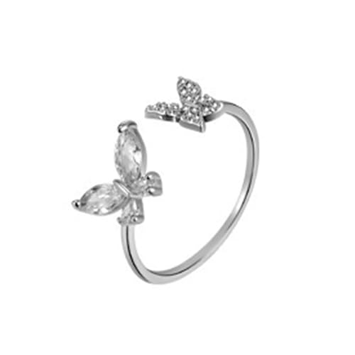 CMYCYDDPLY Anillos de Boda, Anillos de Compromiso for Mujeres, Anillo de Mariposa, Anillos Mujer, Regalos de Joyería Delicados y Ajustables for Mujeres