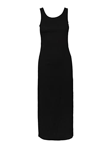 Pieces Damen Pcluna Sl Maxi Dress Sa Bc Kleid, Schwarz, M EU