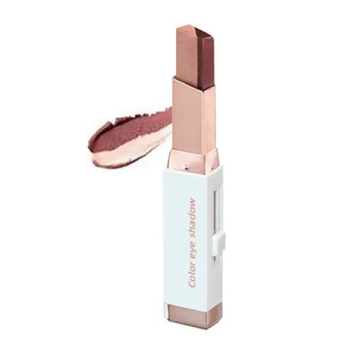 Varita de sombra de ojos degradada bicolor 2 en 1, cremosa con brillo, lápiz de sombra impermeable de larga duración, fácil de mezclar para principiantes, maquillaje natural de día y de fiesta (#3)