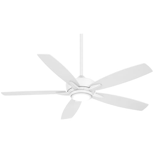 Minka-Aire F717L-WHF Kelvyn 52-Inch Ceiling Fan with Integrated CCT LED Light Kit in Flat White Finish by MINKA-AIRE - Used condition - US$220.35