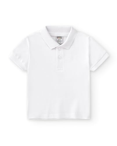 Charanga Polo De Bebé Blanco, Manga Corta Talla 24-36, 86-98 cm