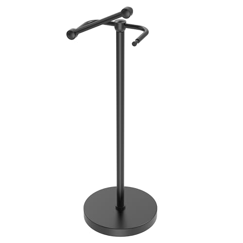 WZRUA Toilet Roll Holder Free Standing Stainless Steel, Heavy Base, Black