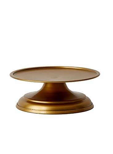 Serene Spaces Living Antique Gold Pillar Candle Holder, Perfect for Weddings, Events, Aromatherapy, Spa, Reiki, Meditation, Birthdays, Dinner, and Home Decor, Measures 2