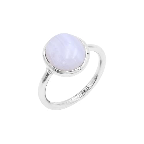 Bague agate dentelle bleue en argent 925, le bijou d'été pour femme